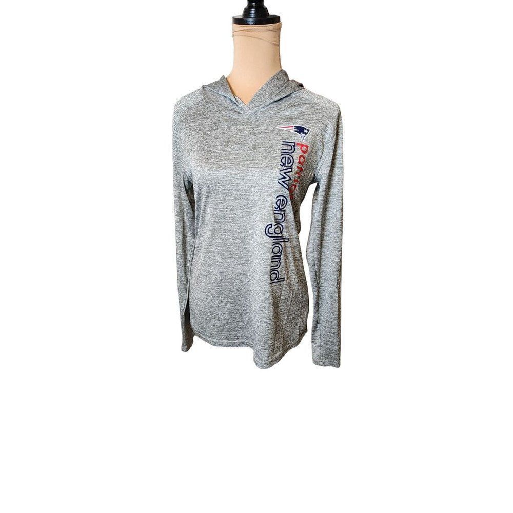 Majestic Fan Fashion Long Sleeve Women's Medium Grey New England Pats Shirt